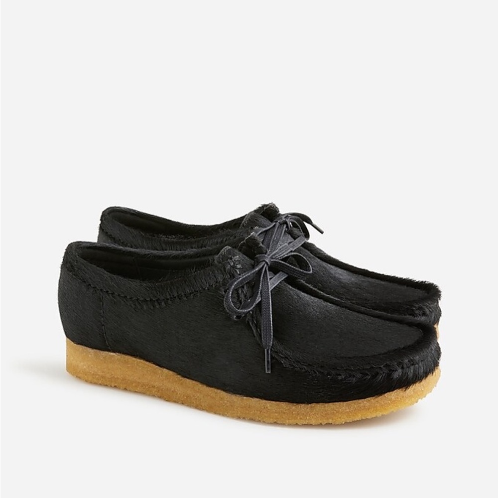 J. Crew & Clarks Wallabee - Black Pony Hair